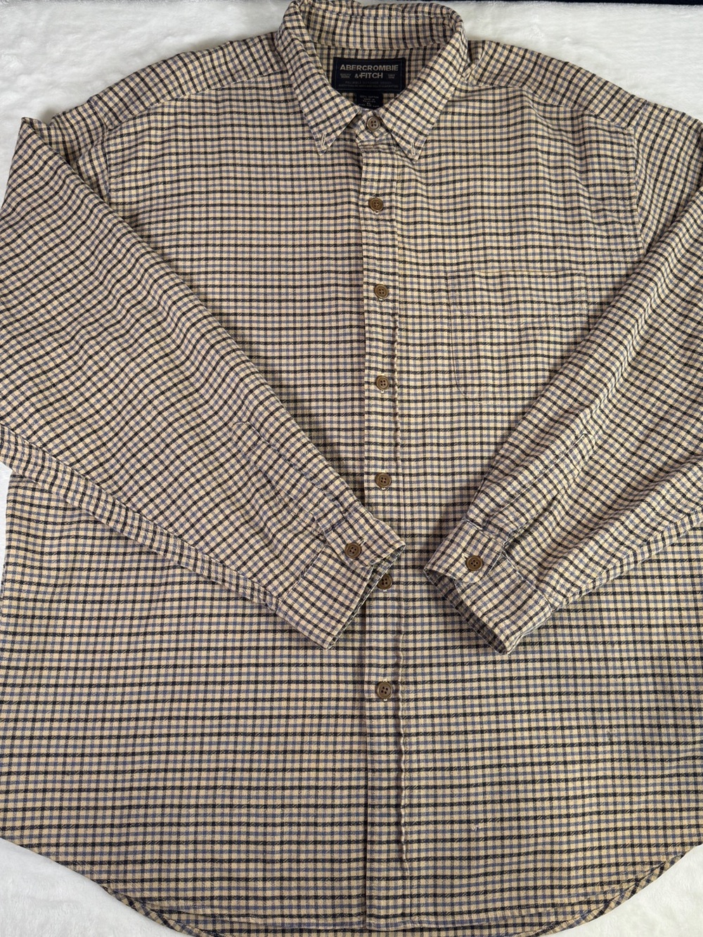 Abercrombie & Fitch Check Button Down Shirt Men’s XL 100% Cotton Long Sleeve